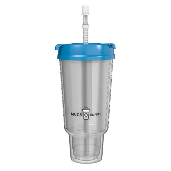 Double Wall Insulated Car Travel Mug 32 oz Pearl Blue