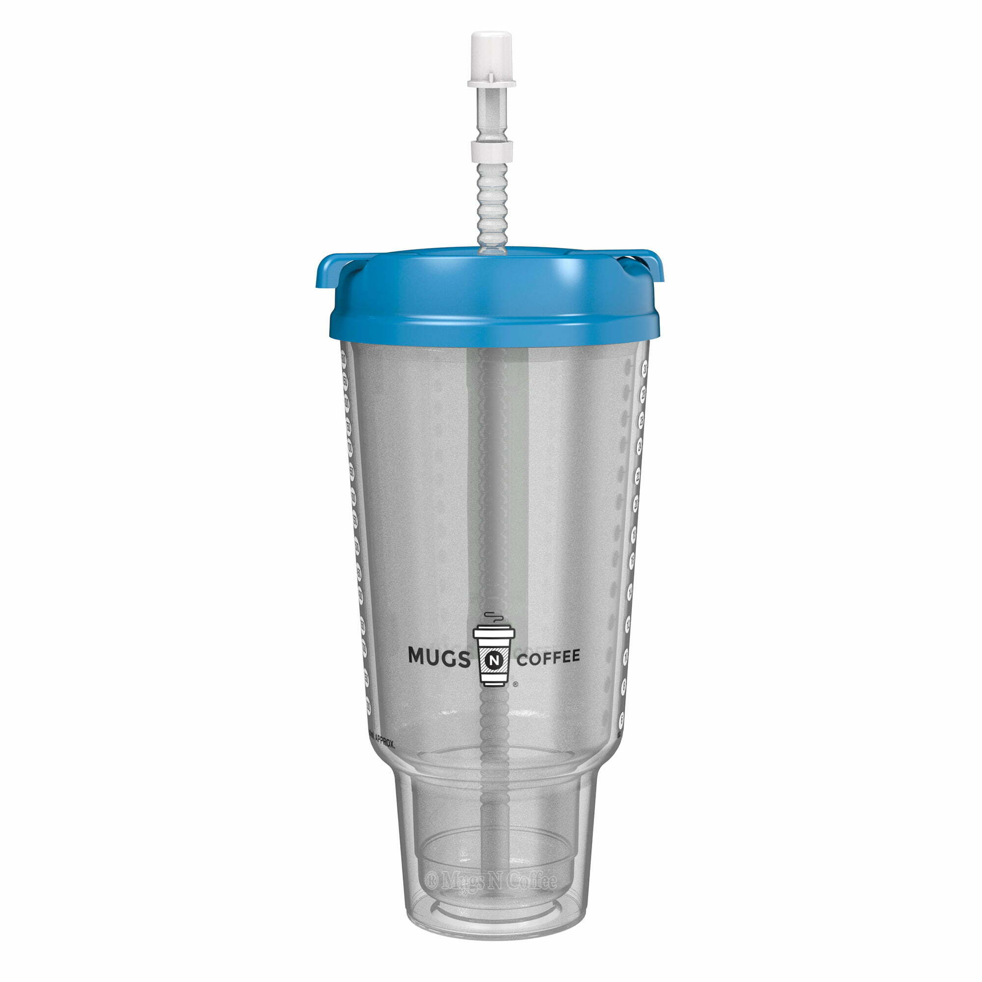 32 oz Double Wall Insulated Hospital Mug - Cold Drink Mug - Large Carry  Handle - Includes Straw (2, Blue)